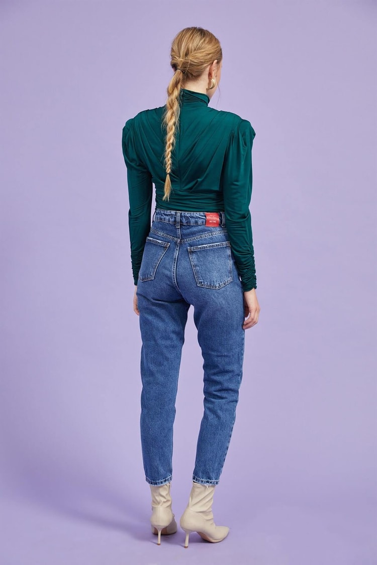 Tozlu Mavi Yüksek Bel Mom JeanST060W20569001