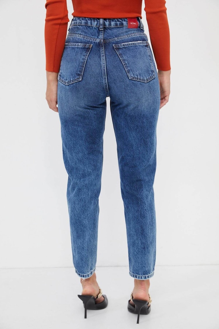 Tozlu Mavi Yüksek Bel Mom JeanST060W20569001