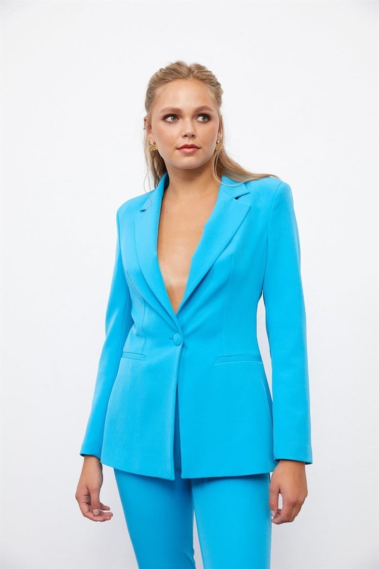 Turkuaz Blazer Ceket Pantolon TakımST050S60072002