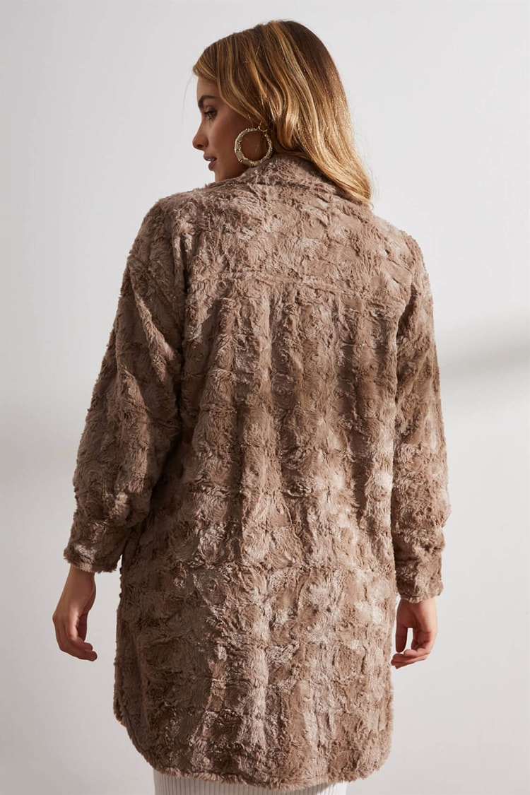 Vizon Peluş Tunik Boy Cepli GömlekST050W5516801