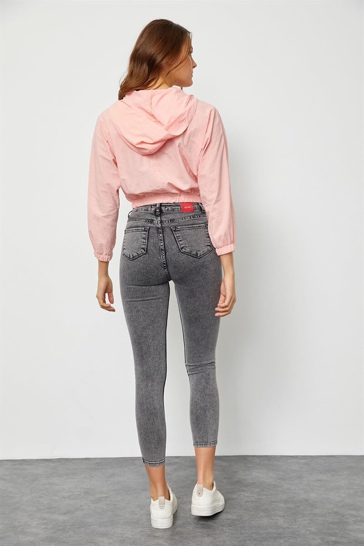 Yavru Ağzı Kapüşonlu Crop BluzST050S3054801