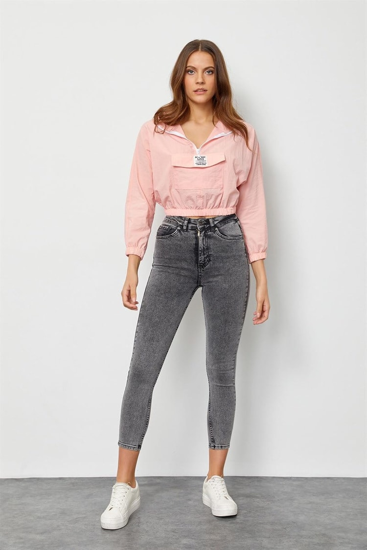 Yavru Ağzı Kapüşonlu Crop BluzST050S3054801