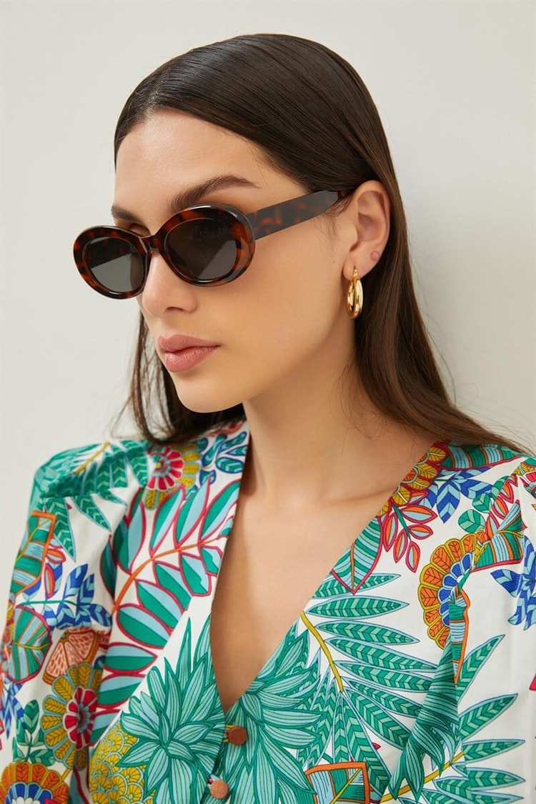 Yeşil Floral Desenli Kruvaze Crop Bluz Midi Etek TakımST070S30799002