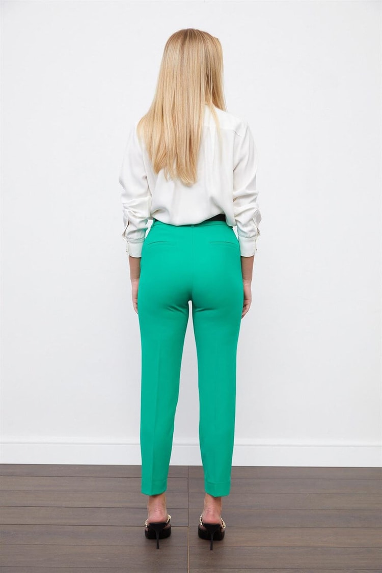 Yeşil Kemerli Kumaş PantolonST060S20384003