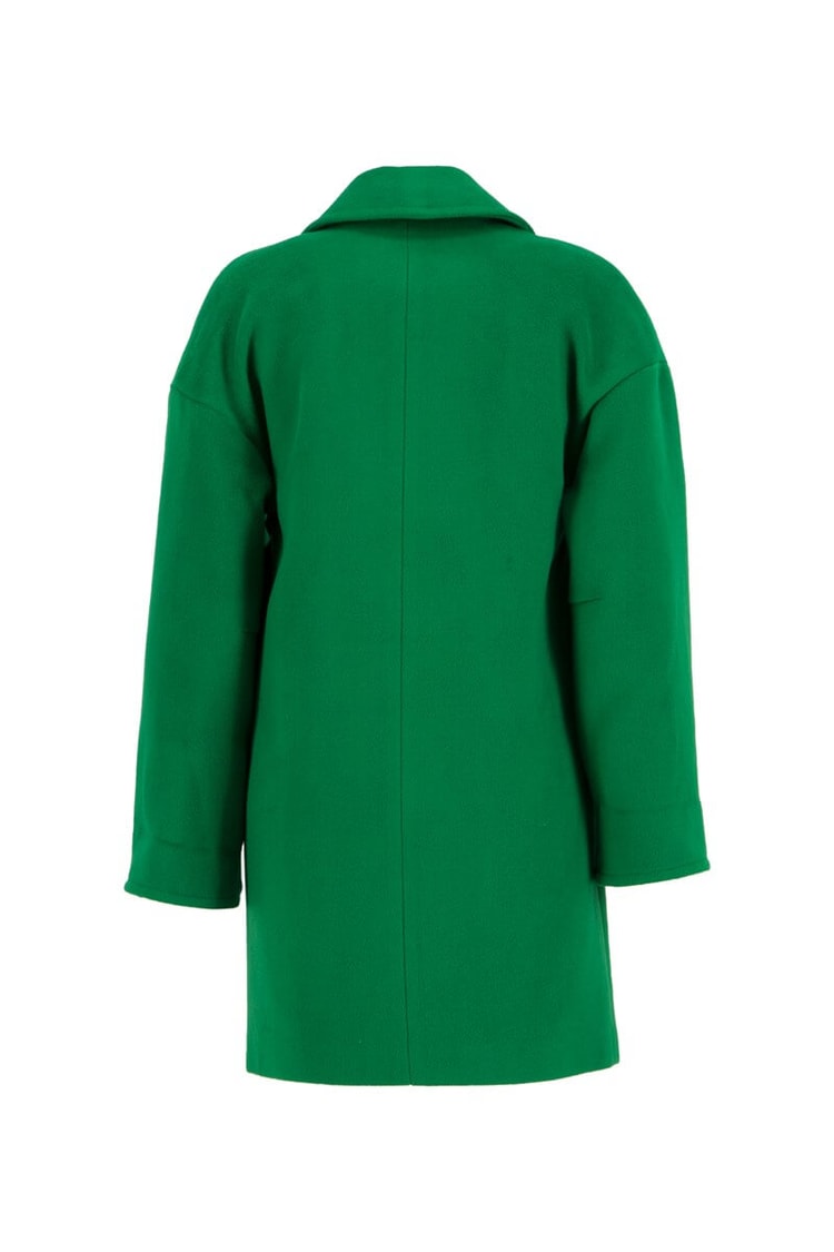 Yeşil Kruvaze Oversize Kaşe KabanST060W64135002