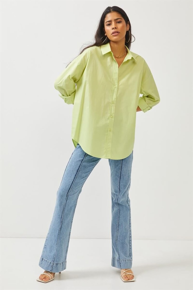 Yeşil Oversize GömlekST060S55243001