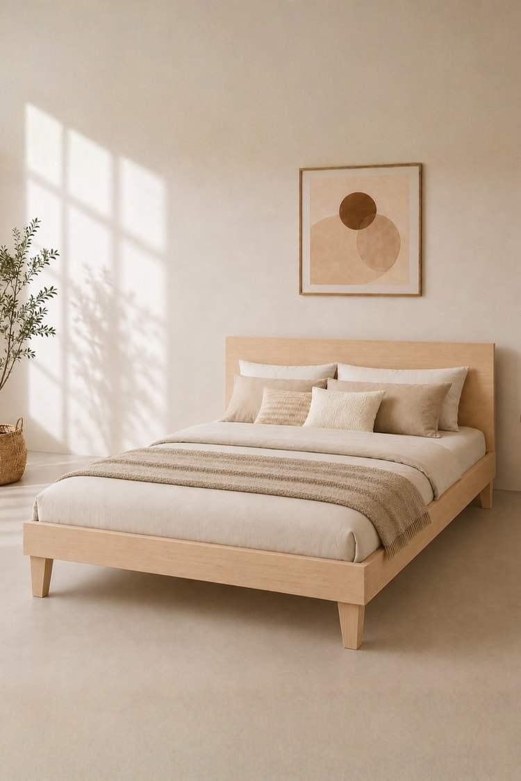 Alaçam Nora Masif Ahşap Çift Kişilik Karyola 160 x 200 Natural