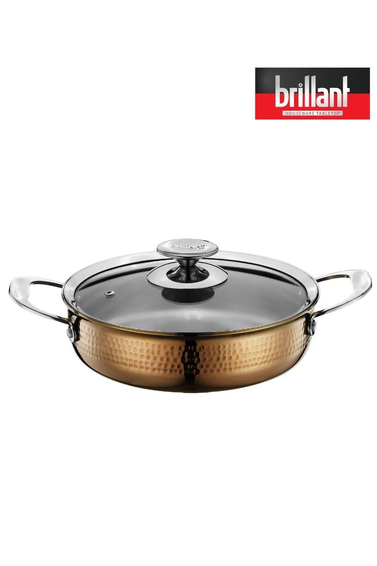 ANATOLIA 3 PLY TENCERE BASIK CAM KAPAKLI BAKIR RENK 26cm