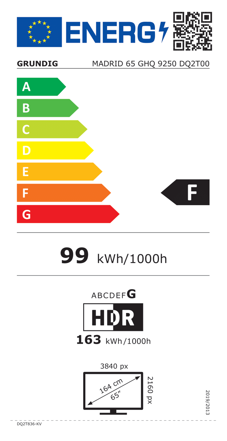 Arçelik  GRUNDIG MADRID 65 GHQ 9250 Grundig TV