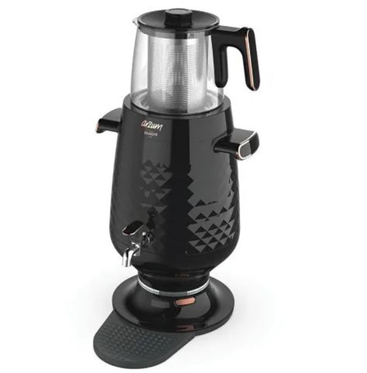 Arzum AR3083 Ehlikeyf Siyah 2200 W Cam Demlikli Semaver