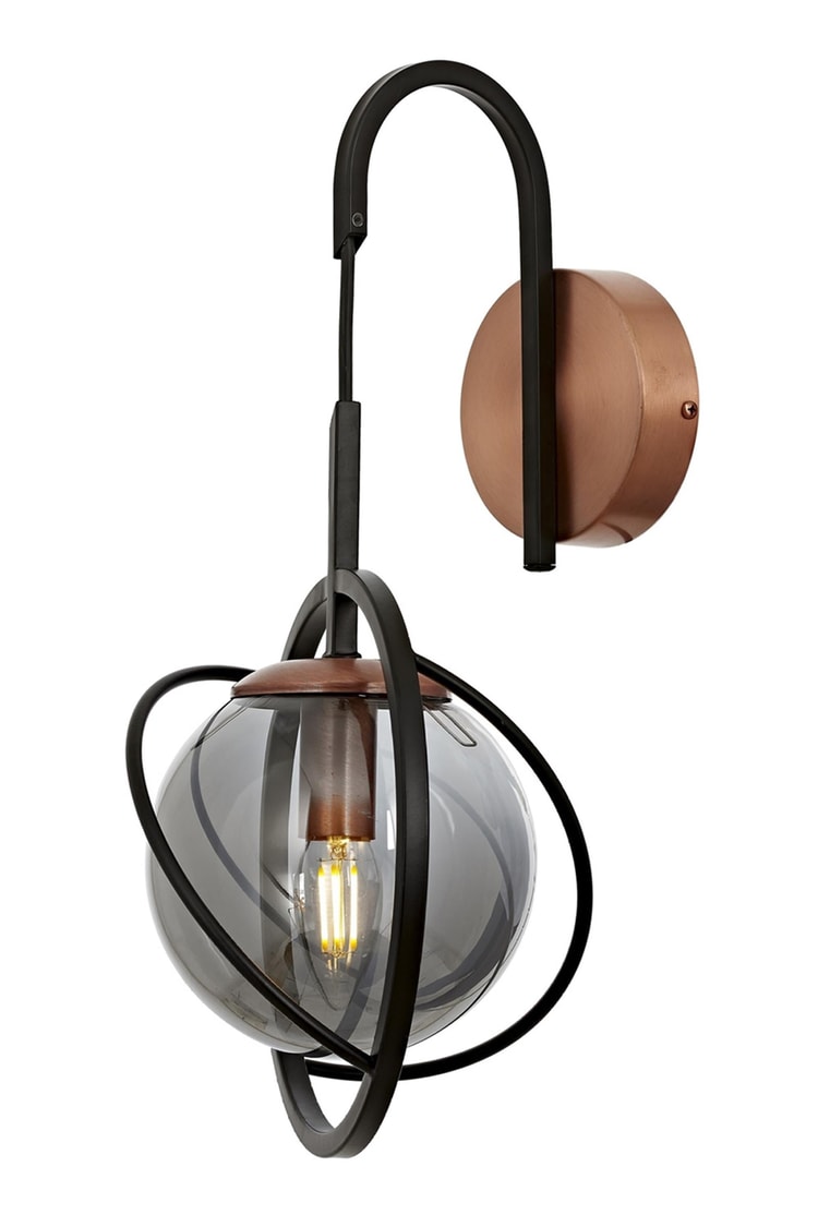 Avonni AP-1850-1BSY Siyah Boya Aplik E14 Metal Cam 22x24 cm