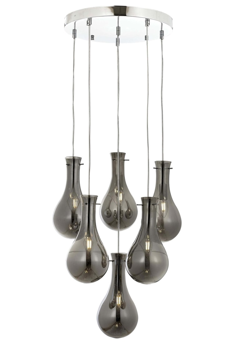Avonni AV-1697-6KT Krom Kaplama Modern Avize E14 Metal Cam 50 cm