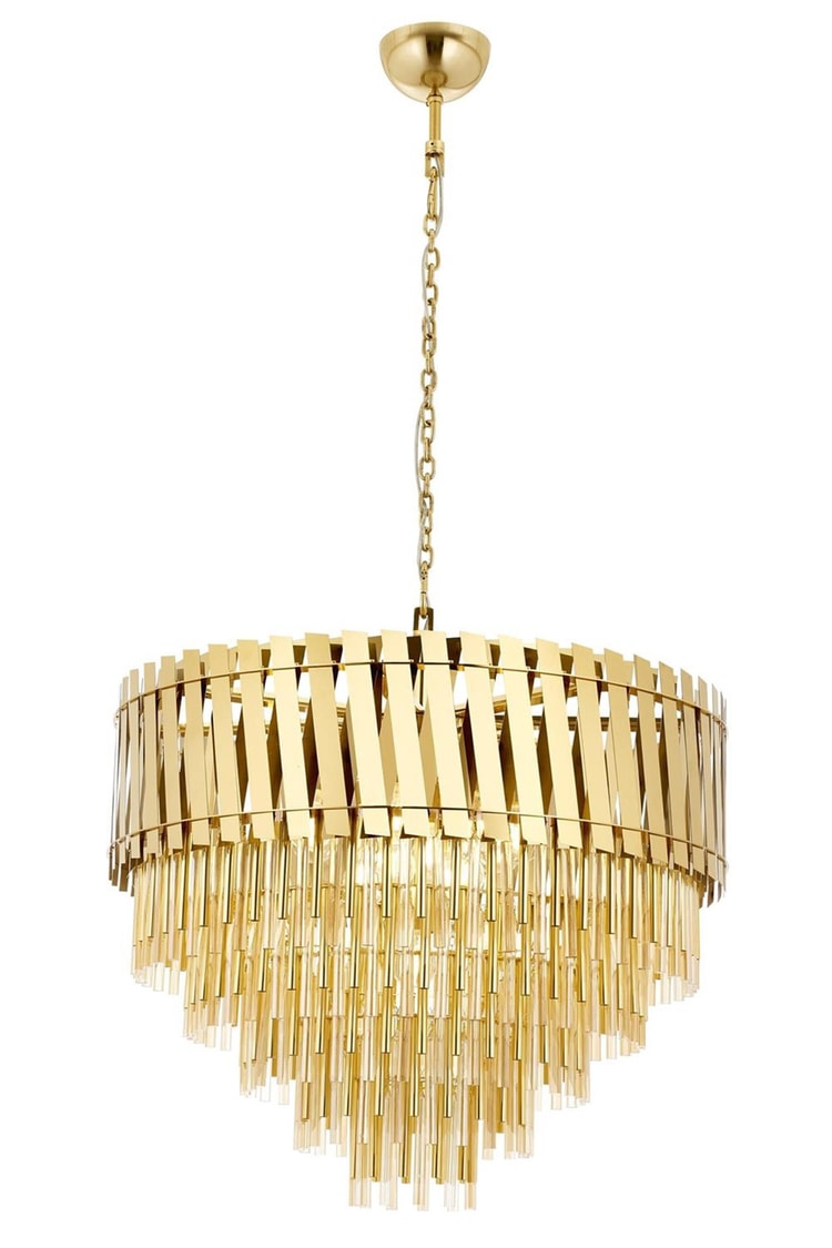 Avonni AV-1865-S80 Sarı Kaplama Modern Avize E27 Metal Paslanmaz 80 cm