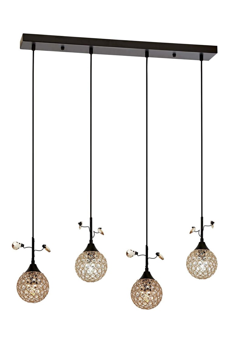 Avonni AV-1881-4SY Sarı Kaplama Modern Avize E14 Metal Kristal 80x12 cm