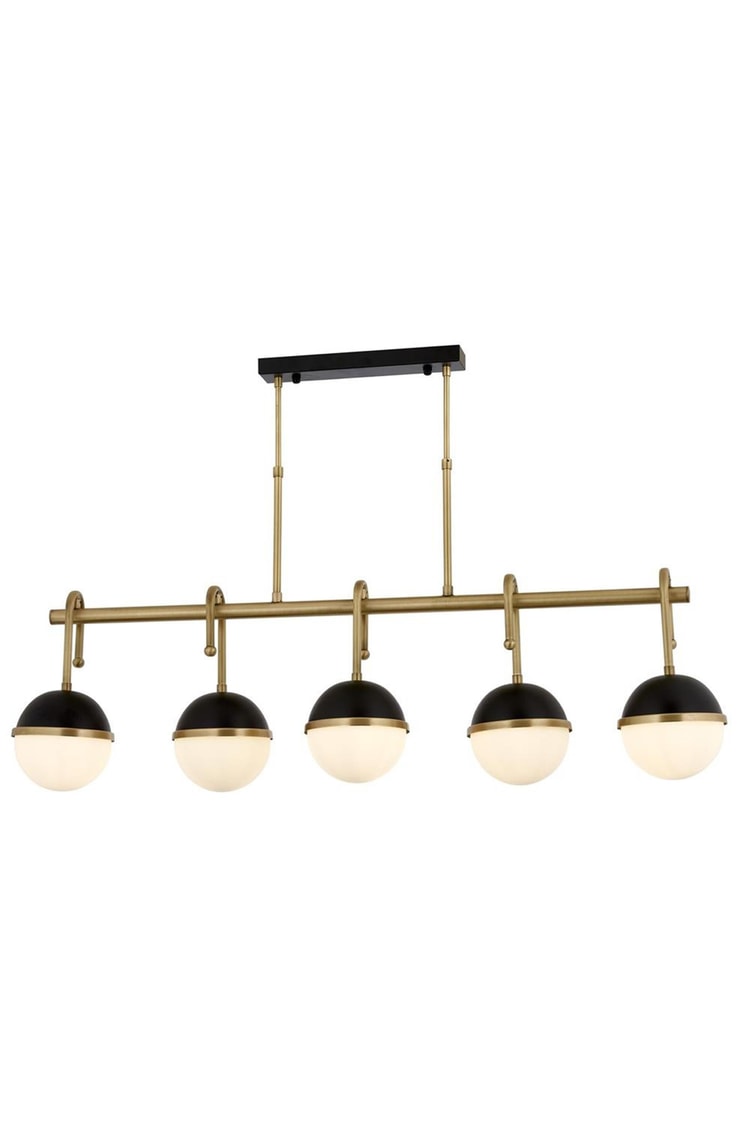 Avonni AV-1895-5EY Siyah/Eskitme Boya/Kaplama Modern Avize E27 Metal Cam 100x15 cm