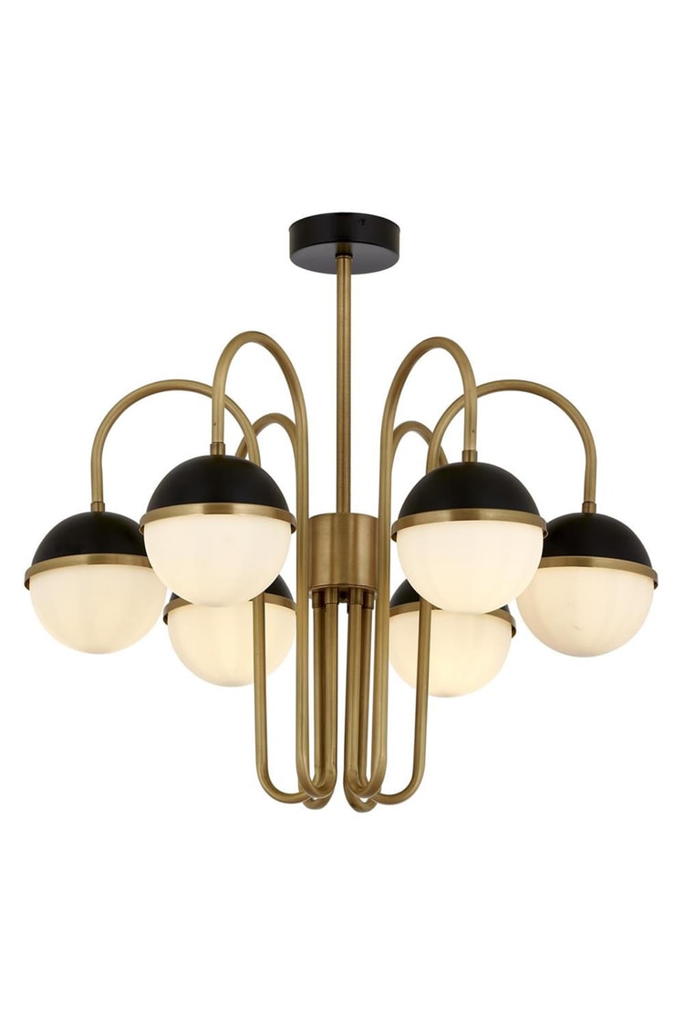 Avonni AV-1895-6E Siyah/Eskitme Boya/Kaplama Modern Avize E27 Metal Cam 60 cm