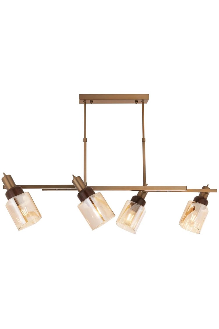 Avonni AV-1920-4Y-EX Eskitme Boya Modern Avize E27 Metal Ahşap 100x35 cm