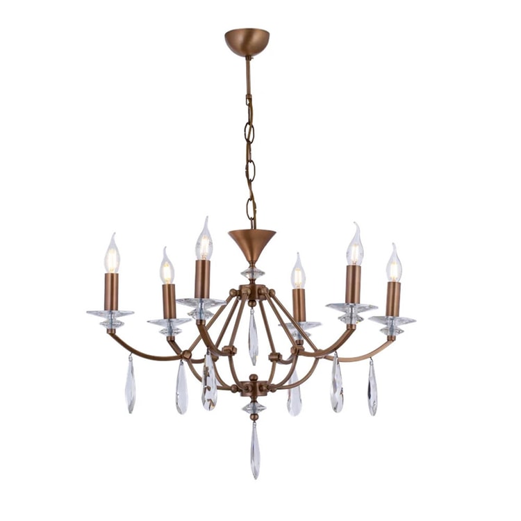 Avonni AV-35004-6E Eskitme Kaplama Modern Avize E27 Metal Cam 65 cm
