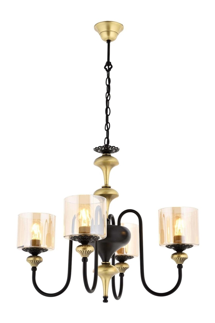 Avonni AV-4161-4E Eskitme Kaplama Modern Avize E27 Metal Cam 62 cm