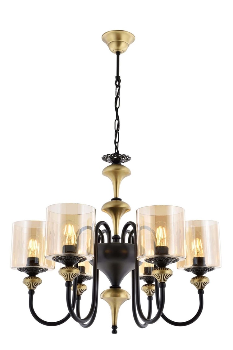 Avonni AV-4161-6E Eskitme Kaplama Modern Avize E27 Metal Cam 62 cm
