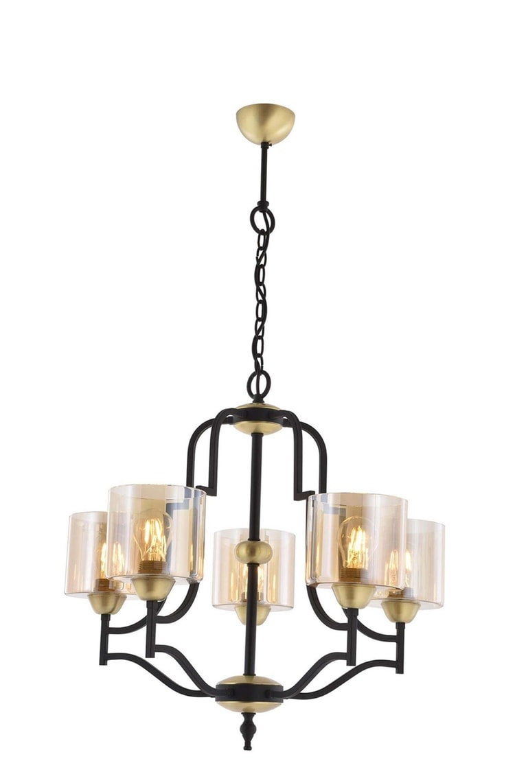 Avonni AV-4162-5E Eskitme Kaplama Modern Avize E27 Metal Cam 62 cm
