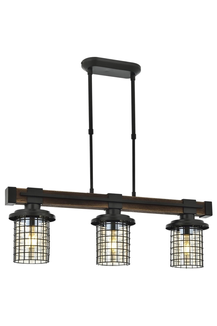 Avonni AV-4216-3EY Eskitme Kaplama Modern Avize E27 Metal Ahşap 75x15 cm