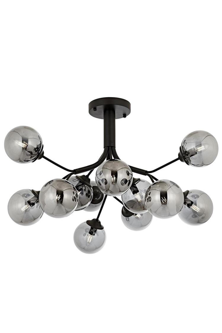 Avonni AV-4286-12BSY Siyah Boya Modern Avize E14 Metal Cam 15 cm