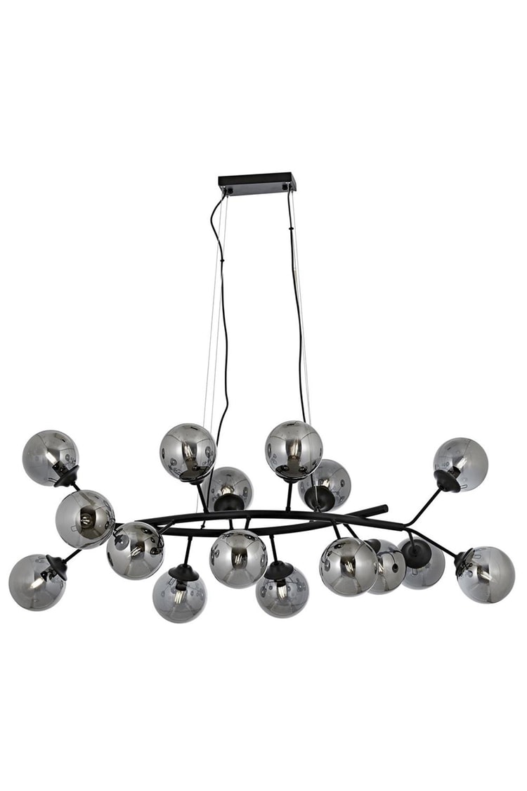 Avonni AV-4286-16Y-BSY Siyah Boya Modern Avize E14 Metal Cam 125x20 cm