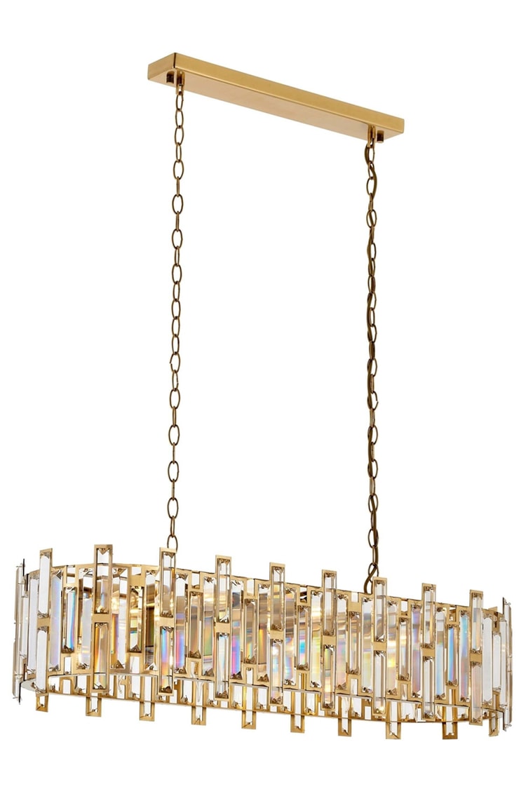Avonni AV-4307-E30X90 Eskitme Kaplama Klasik Avize E14 Metal Kristal 90x30 cm