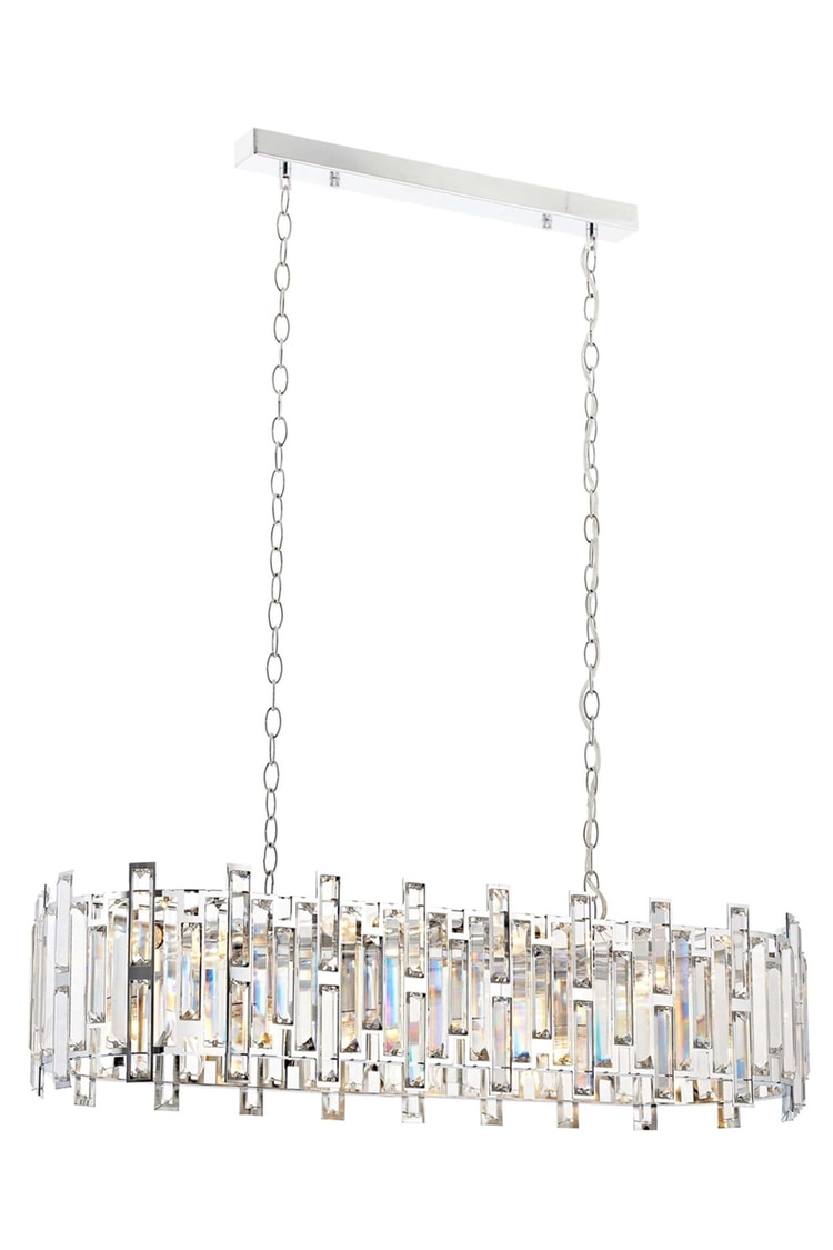 Avonni AV-4307-K30X90 Krom Kaplama Klasik Avize E14 Metal Kristal 90x30 cm