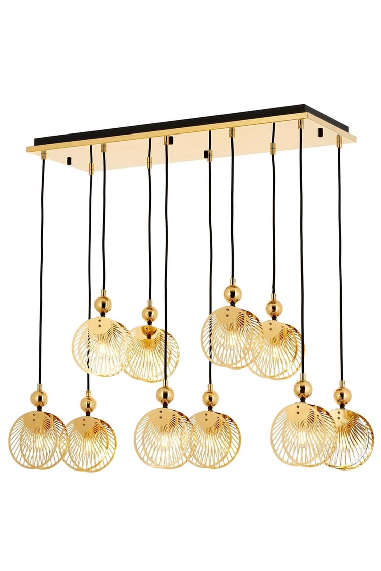 Avonni AV-4317-S30X85 Sarı Kaplama Modern Avize E27 Metal 85x30 cm