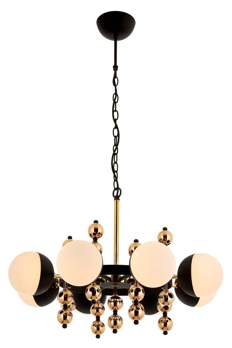 Avonni AV-4322-8S Sarı Kaplama Modern Avize E27 Metal Cam 105 cm
