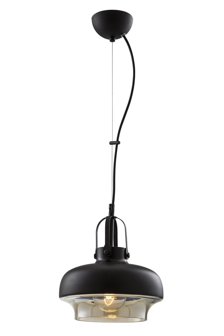 Avonni AV-5064-1BSY Siyah Boya Modern Avize E27 Metal Cam 25 cm