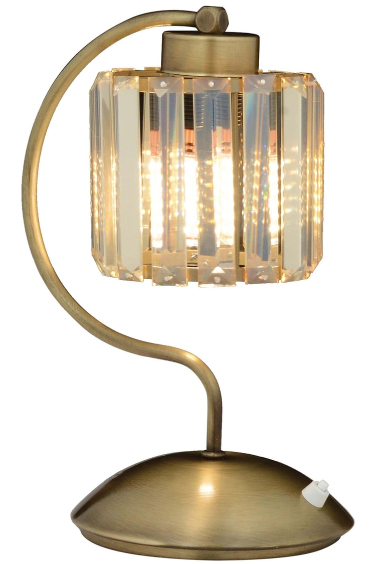 Avonni ML-65244-1E Eskitme Kaplama Masa Lambası E27 Metal Kristal 20x25 cm