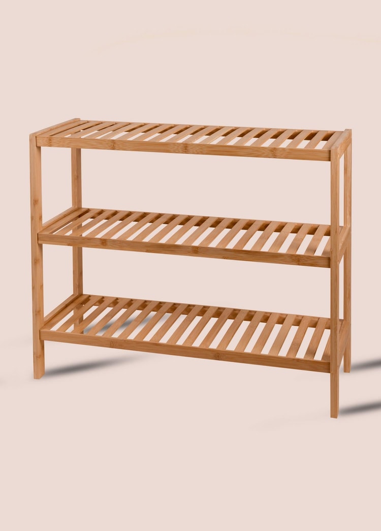 Bambu 3 Katlı Düzenleyici Dolap Raf Ayakkabılık 70x59x26 Cm