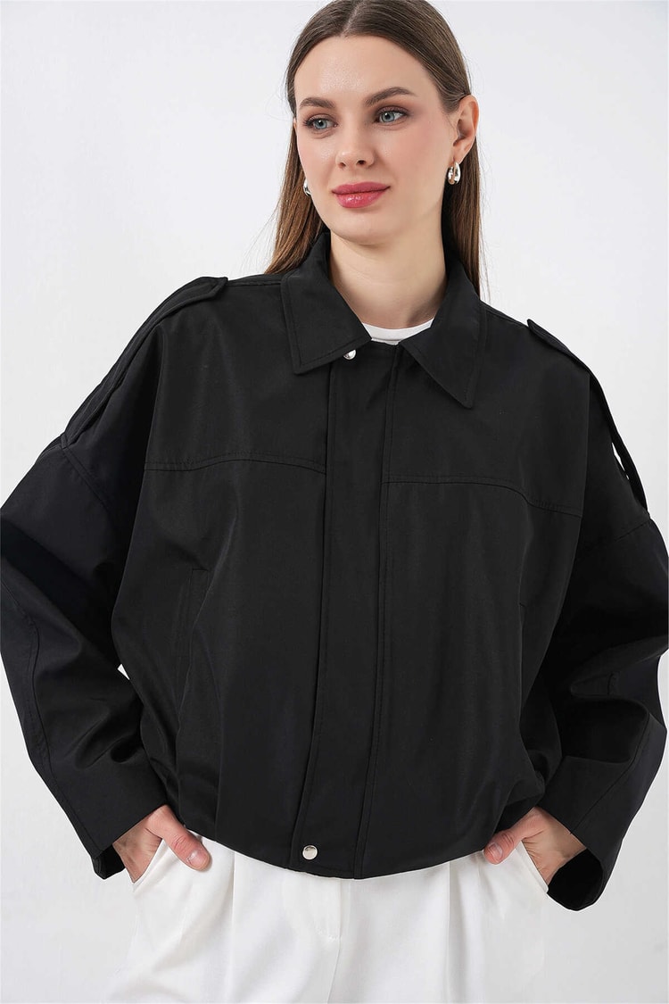 Bigdart 0732 Siyah Kadın Bomber Trenc 36-42