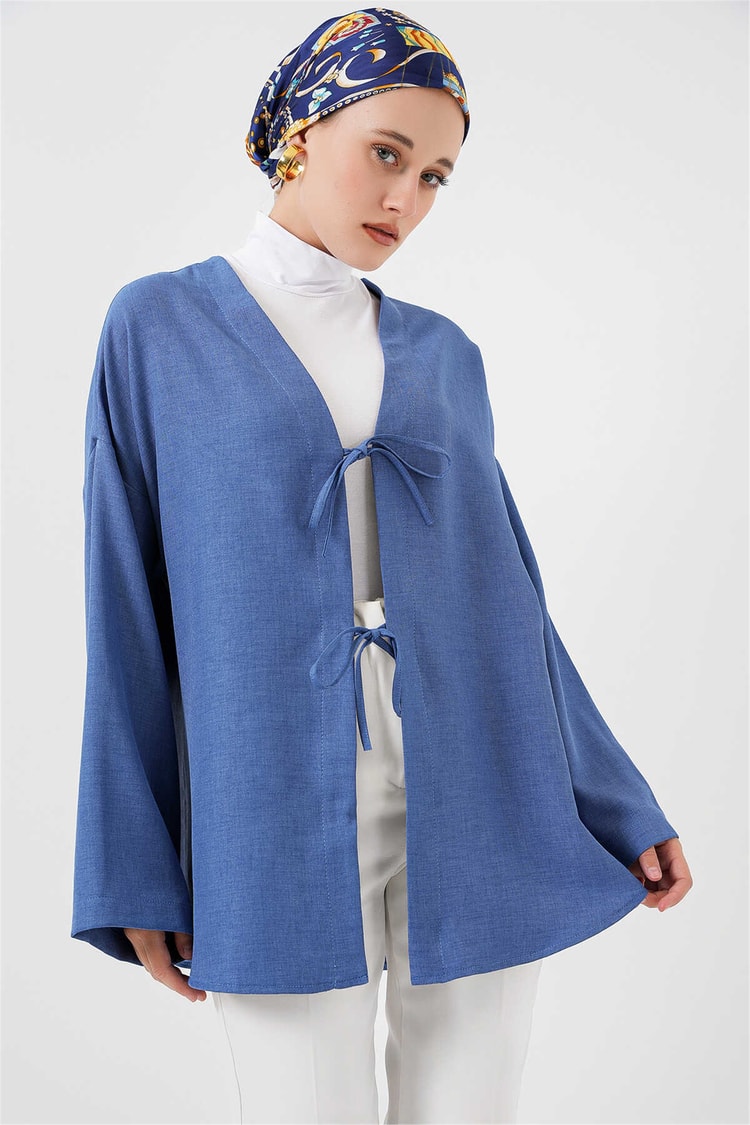Bigdart 5968 İndigo Kadın Kimono