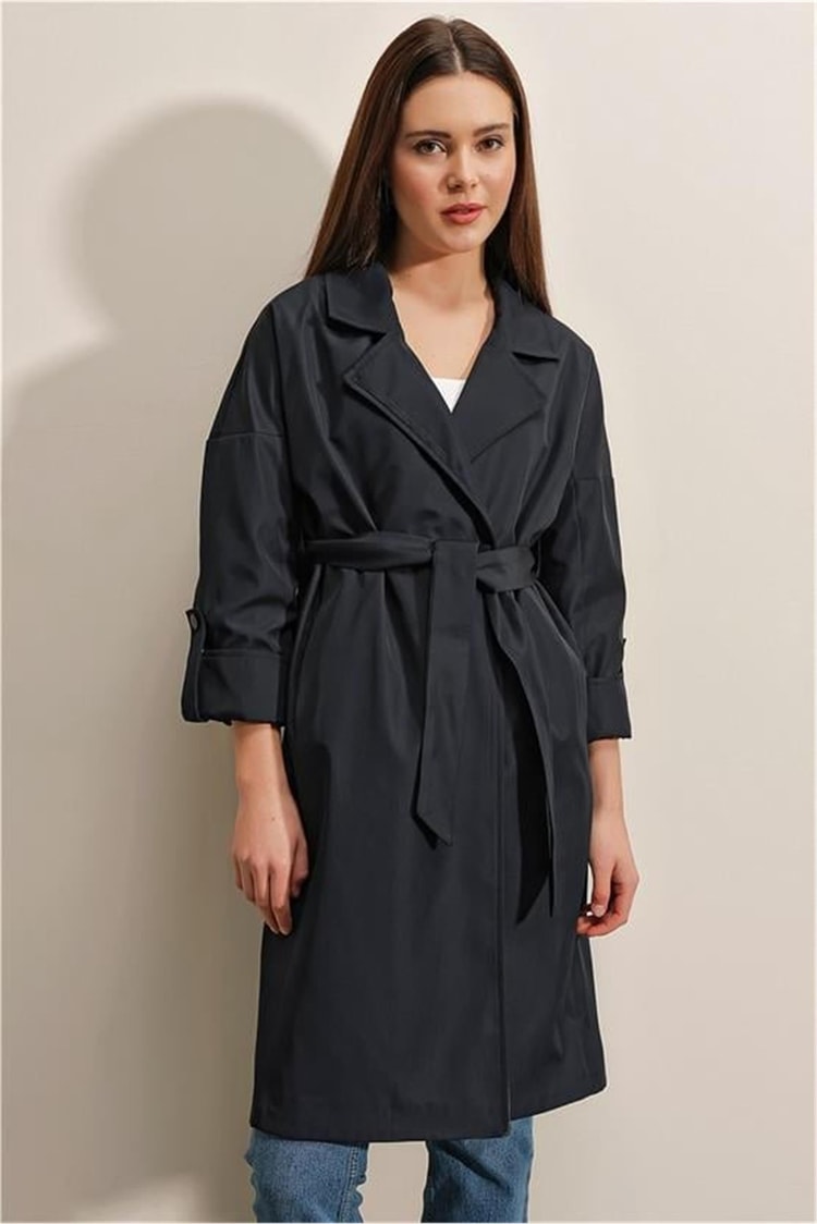 Bigdart 9104 Lacivert Kadın Trençhcoat