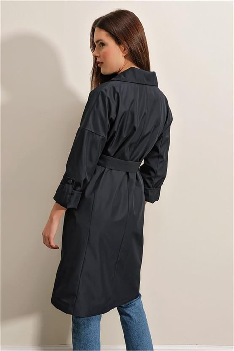 Bigdart 9104 Lacivert Kadın Trençhcoat