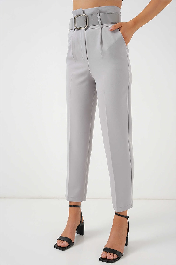 Bigdart Y26 6556 Gri Kemerlı Kumas Pantolon 36-44