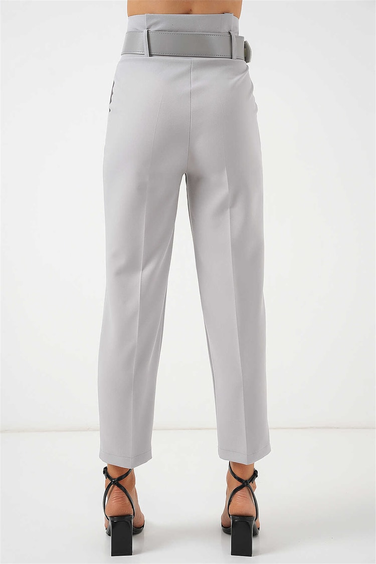 Bigdart Y26 6556 Gri Kemerlı Kumas Pantolon 36-44