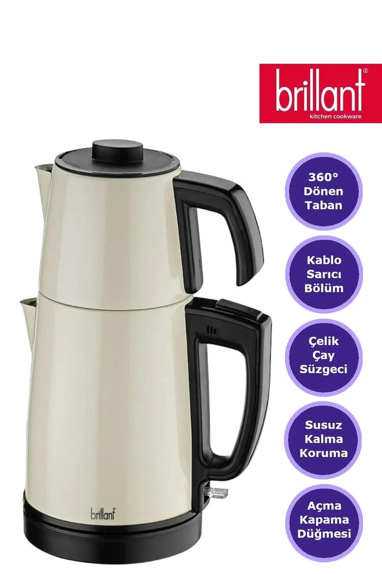 Brillant CS-5943 Çay Seti Navi Krem Elektrikli