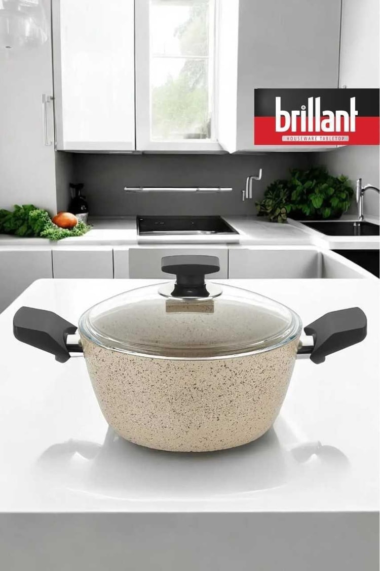 BRİLLANT TENCERE EZM-TN-6266 PETRA DERİN 20cm KREM x4