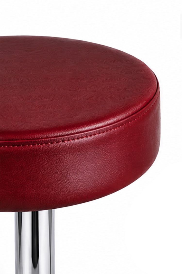 Bürocci Moni Bar Sandalyesi - Bordo - 9511Q0102 - Paslanmaz Krom Kaplı Metal Ayak