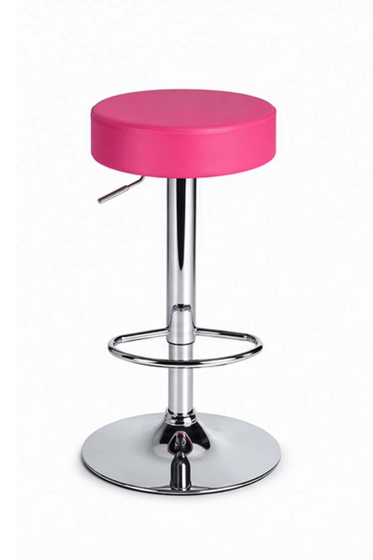 Bürocci Moni Bar Sandalyesi - Pembe - 9511Q0120 - Paslanmaz Krom Kaplı Metal Ayak