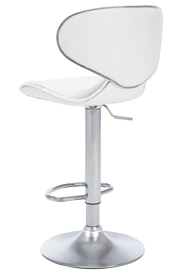 Bürocci Zen Bar Taburesi - Beyaz Modern Deri Metal Ayaklı Yüksek Tezgah Sandalyesi - 9549S0486
