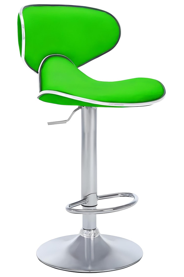 Bürocci Zen Bar Taburesi - Yeşil Modern Deri Metal Ayaklı Yüksek Tezgah Sandalyesi - 9549S0513