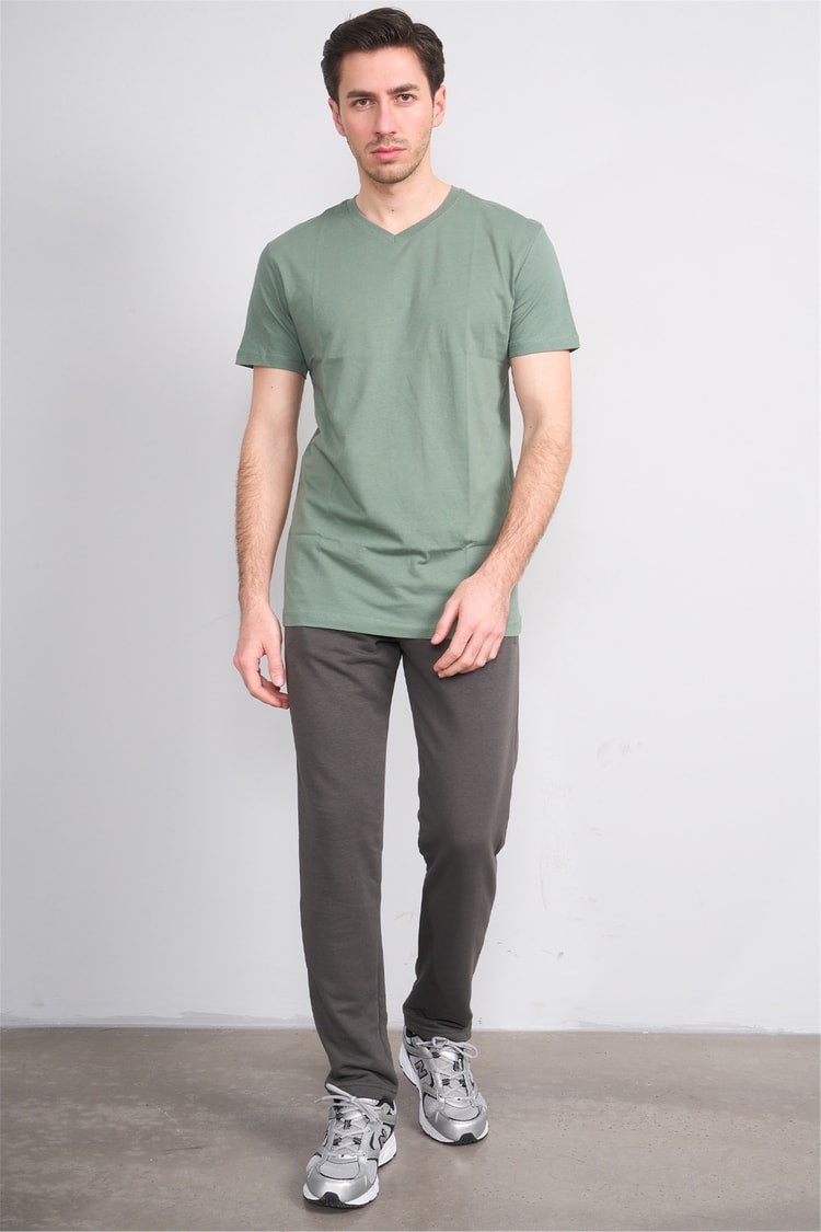 C.K Y26 7006 Mnt Haki Erkek 3 İp Şardonsuz Eşofman Alt