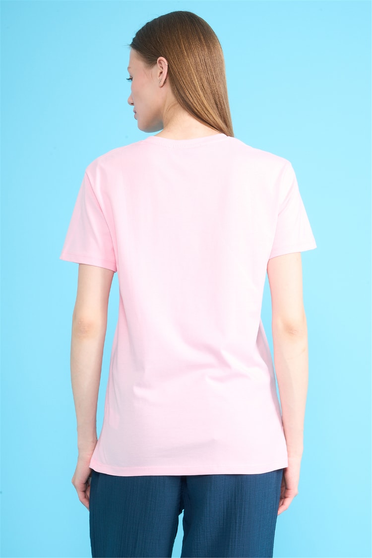 C.K Y26 3265 Fithit Byn V Yk. 30/1 Penye Basic Regular T-shirt A.Pembe
