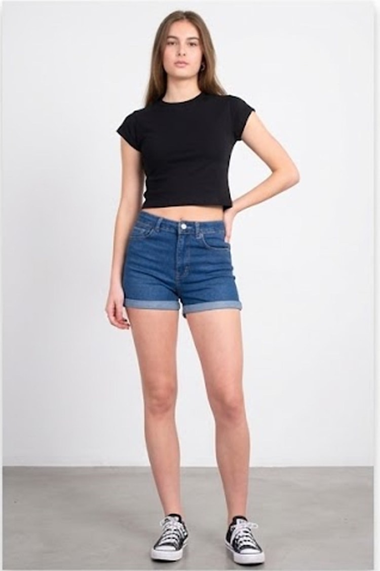 C.K Y26 3266 Fithit Byn B.Yk 30/1 Penye Crop T-shirt Siyah